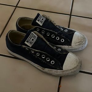 Converse no lace navy shoes